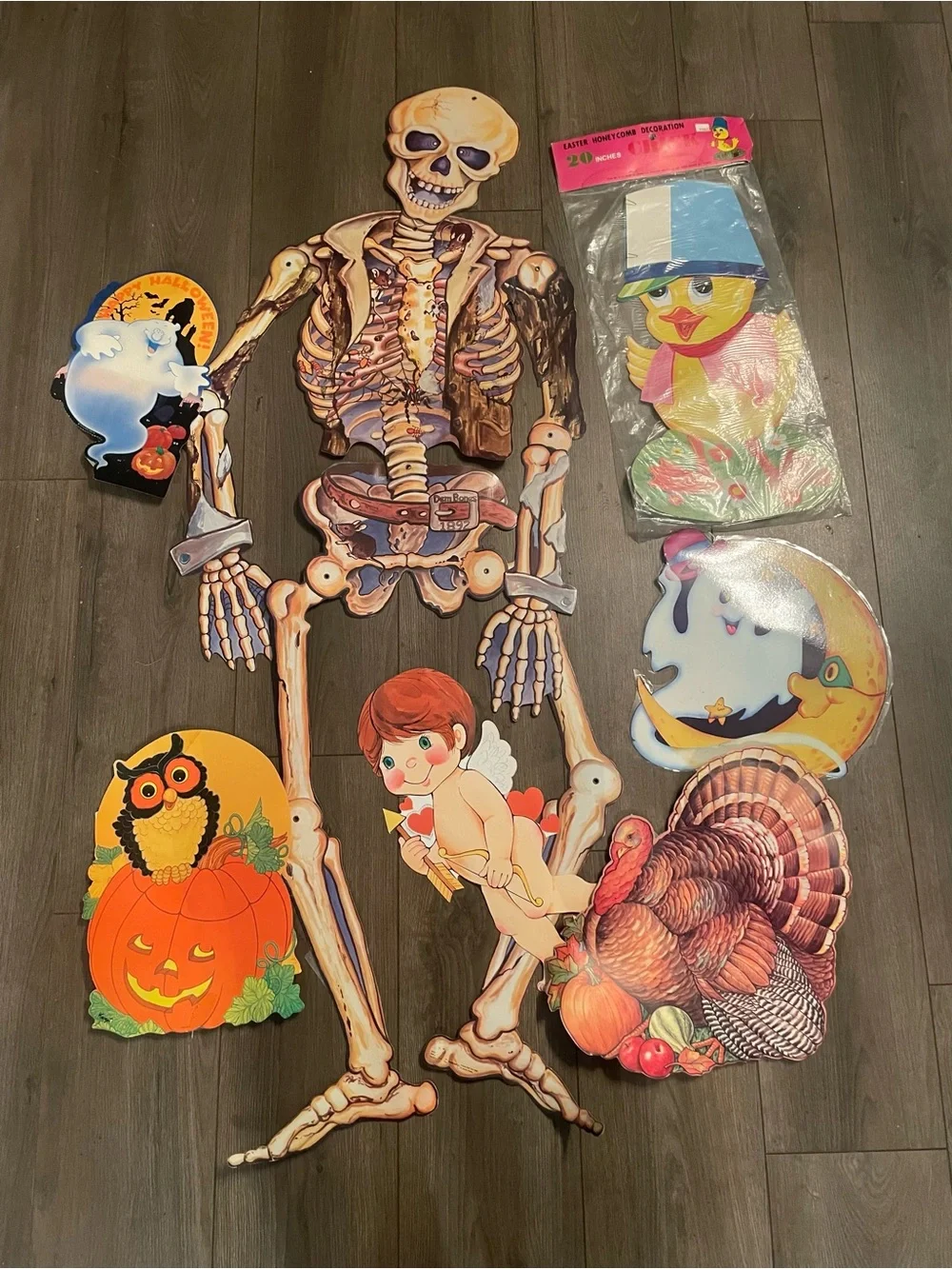 Vintage Halloween Wall Decor Skull Ghosts Pumpkins Easter Bundle Lot